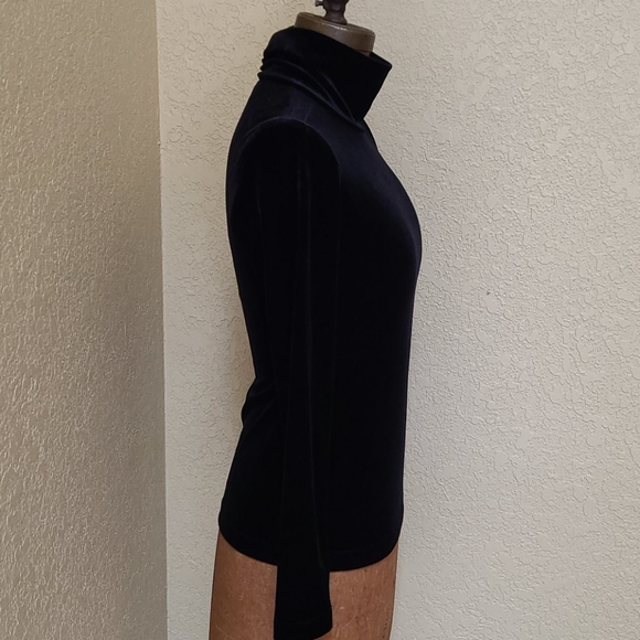 SOLD!  WOMENS BCBG MAXAZRIA VELVET TURTLENECK TOP XS - Picture 2 of 6